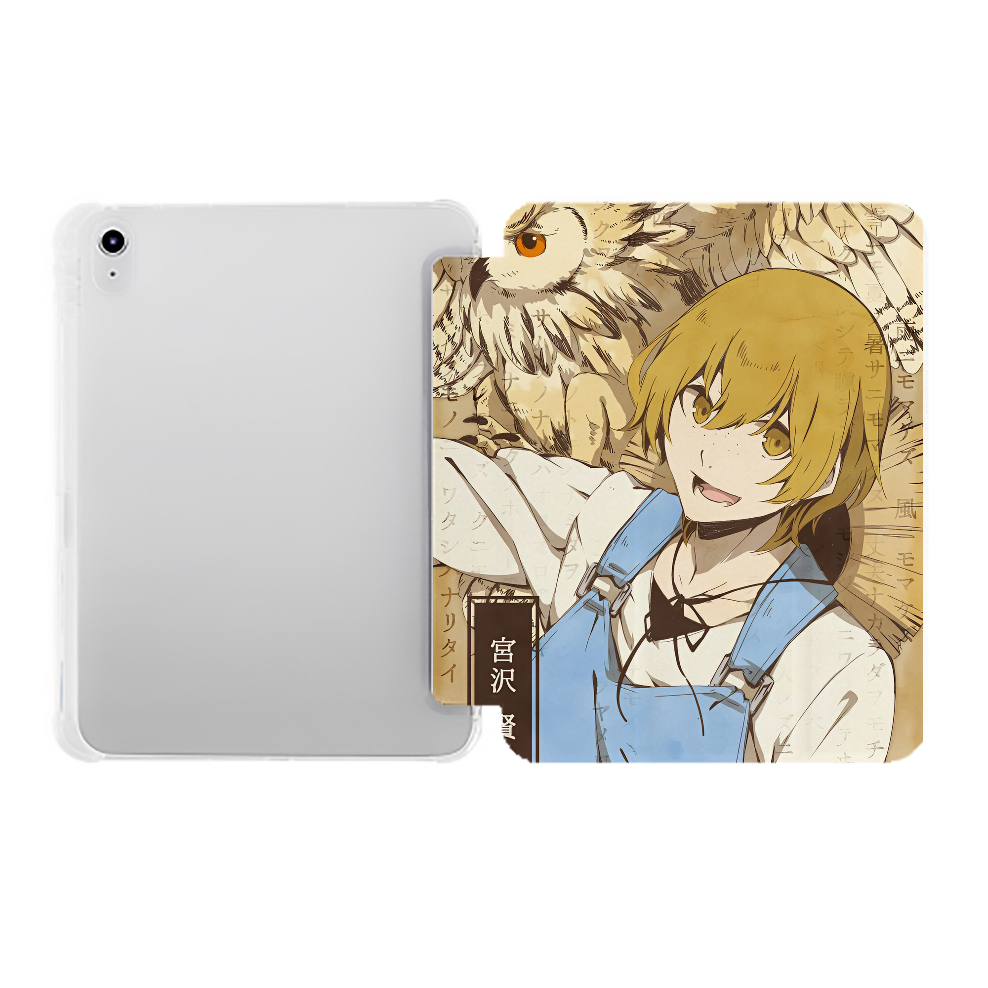 （画像用） 文豪ストレイドッグス Bungo Stray Dogs IPad ケース ペン収納付き 三つ折りスタンド PUレザー×シリコン 対応機種9.5/10.5/10.9インチ